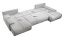 PROMETO Möbel Ecksofa Credo U-Form mit Schlaffunktion und Bettkasten Grau Bild 5