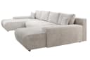 PROMETO Möbel Ecksofa Credo U-Form Beige mit Schlaffunktion und Bettkasten Bild 4