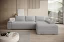 PROMETO Ecksofa LINEA mit Schlaffunktion und Bettkasten Beige Grau Bild 1