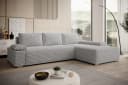 PROMETO Ecksofa LINEA mit Schlaffunktion und Bettkasten Beige Grau Bild 2