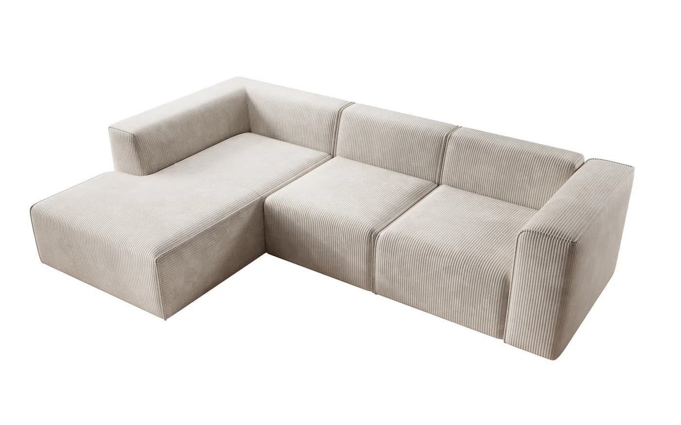 PROMETO Möbel Ecksofa FUEGO Cord-Stoff L-Form - Bild 3