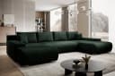 PROMETO Möbel Ecksofa Credo U-Form Grün mit Schlaffunktion Bild 2