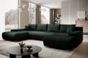 PROMETO Möbel Ecksofa Credo U-Form Grün mit Schlaffunktion Bild 3