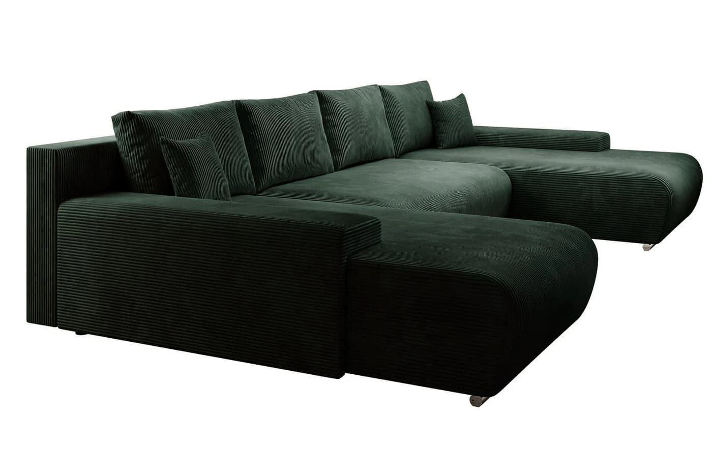 PROMETO Möbel Ecksofa Credo U-Form Grün mit Schlaffunktion - Bild 4