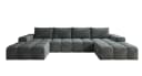 PROMETO Möbel Ecksofa U-Form Teddy-Bouclé Grau Bild 5