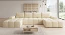 PROMETO Möbel Ecksofa U-Form Teddy-Bouclé Bild 1