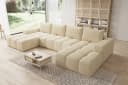 PROMETO Möbel Ecksofa U-Form Teddy-Bouclé Bild 3