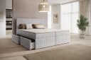 PROMETO Möbel Boxspringbett 180x200 cm mit Topper und 4 Schubladen Grau Bild 2