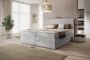 PROMETO Möbel Boxspringbett 180x200 cm mit Topper und 4 Schubladen Grau Bild 3
