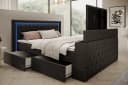 PROMETO Boxspringbett Arosa Schwarz mit TV-Lift, LED & Matratze Bild 5