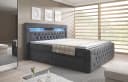PROMETO Möbel Boxspringbett ARONA mit LED, Schubladen und Topper Grau Bild 1