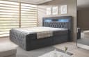 PROMETO Möbel Boxspringbett ARONA mit LED, Schubladen und Topper Grau Bild 3