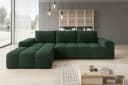 PROMETO Möbel Ecksofa Cento L-Form Teddy-Bouclé Grün Bild 1