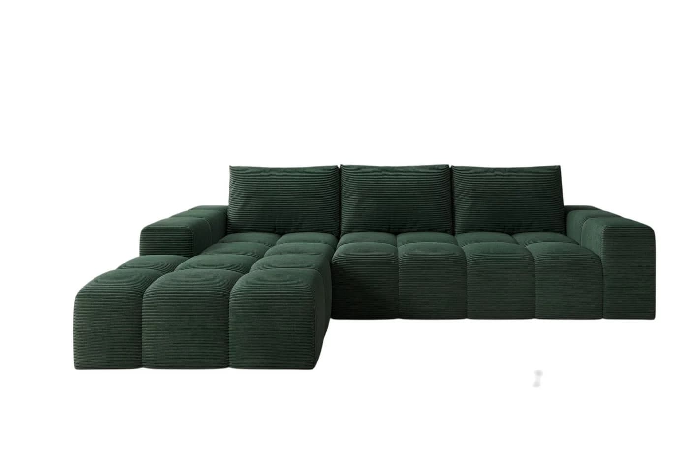 PROMETO Möbel Ecksofa Cento L-Form Teddy-Bouclé Grün - Bild 4