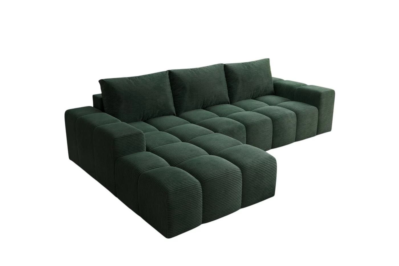 PROMETO Möbel Ecksofa Cento L-Form Teddy-Bouclé Grün - Bild 5
