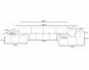PROMETO Möbel Ecksofa U-Sofa mit 2 Ottomanen Cord-Stoff grau Bild 5