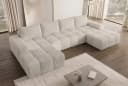 PROMETO Möbel Ecksofa U-Form Cento Teddy-Bouclé Beige Bild 3