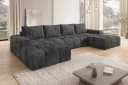 PROMETO Möbel Ecksofa U-Form Cento Teddy-Bouclé Dunkelgrau Bild 3