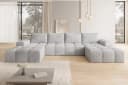 PROMETO Möbel Ecksofa U-Form Cento Hellgrau Teddy-Bouclé Bild 1
