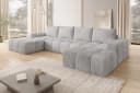 PROMETO Möbel Ecksofa U-Form Cento Hellgrau Teddy-Bouclé Bild 3