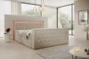 PROMETO Boxspringbett Lagos mit TV-Lift, LED & Stauraum Beige Bild 1