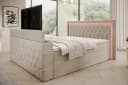PROMETO Boxspringbett Lagos mit TV-Lift, LED & Stauraum Beige Bild 3