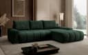 PROMETO Ecksofa Porto L mit Schlaffunktion und Bettkasten L-Form Grün Bild 1