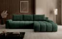 PROMETO Ecksofa Porto L mit Schlaffunktion und Bettkasten L-Form Grün Bild 3