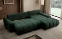PROMETO Ecksofa Porto L mit Schlaffunktion und Bettkasten L-Form Grün Bild 5