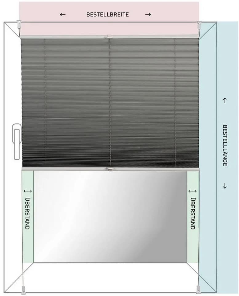 K-HOME Plissee Farbverlauf Sunrise Grün Weiß Klemmfix - Bild 5