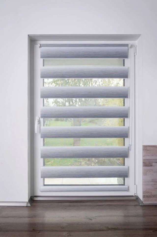 Doppelrollo K-HOME Farbverlauf Grau Weiß - Bild 2