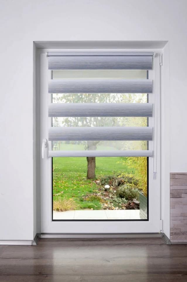 Doppelrollo K-HOME Farbverlauf Grau Weiß - Bild 3