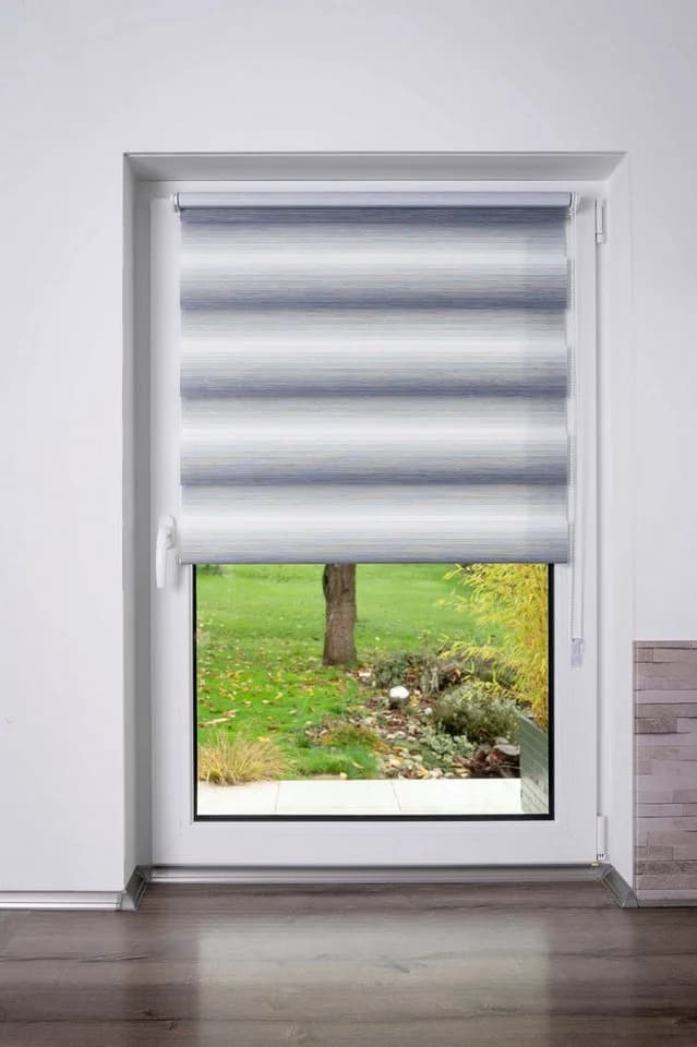 Doppelrollo K-HOME Farbverlauf Grau Weiß - Bild 4
