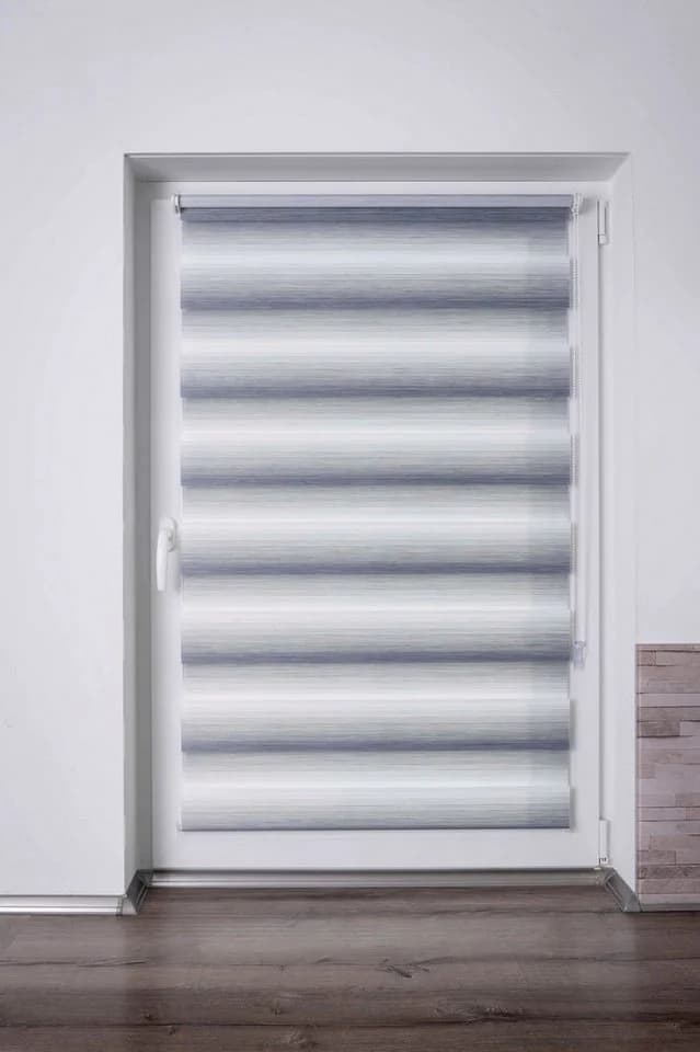 Doppelrollo K-HOME Farbverlauf Grau Weiß - Bild 5