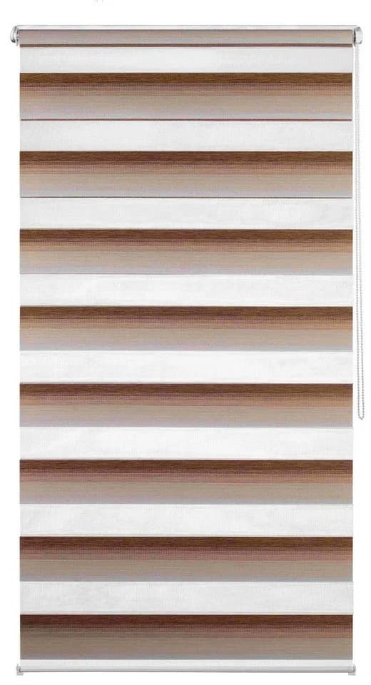 K-HOME Doppelrollo mit Farbverlauf Beige Weiß - Bild 1