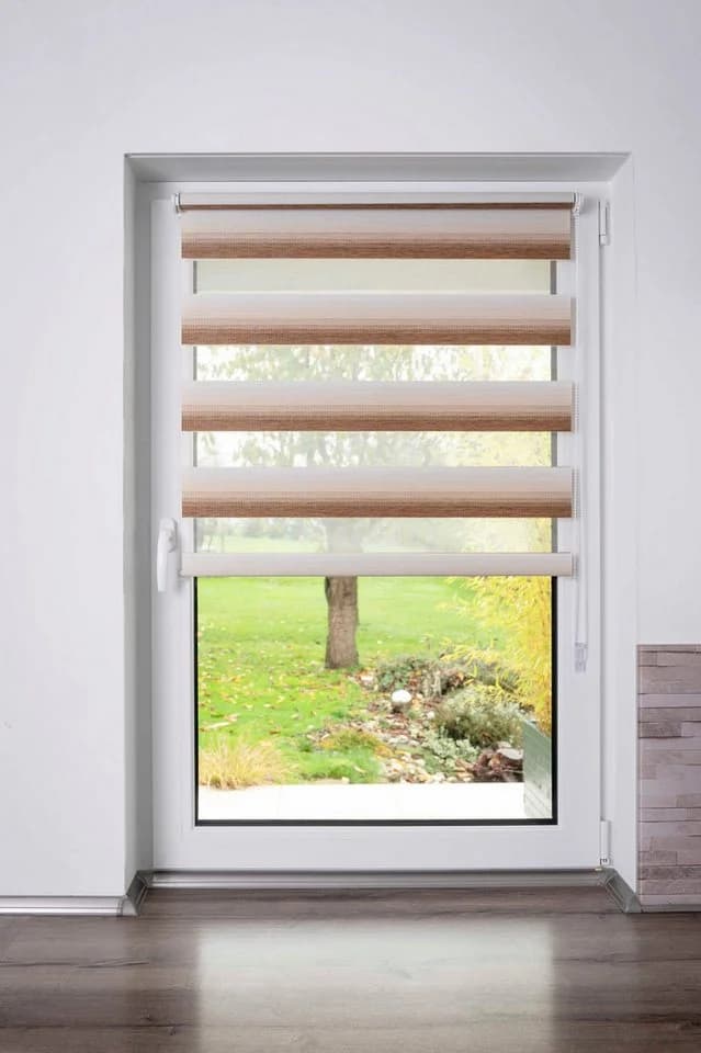 K-HOME Doppelrollo mit Farbverlauf Beige Weiß - Bild 3