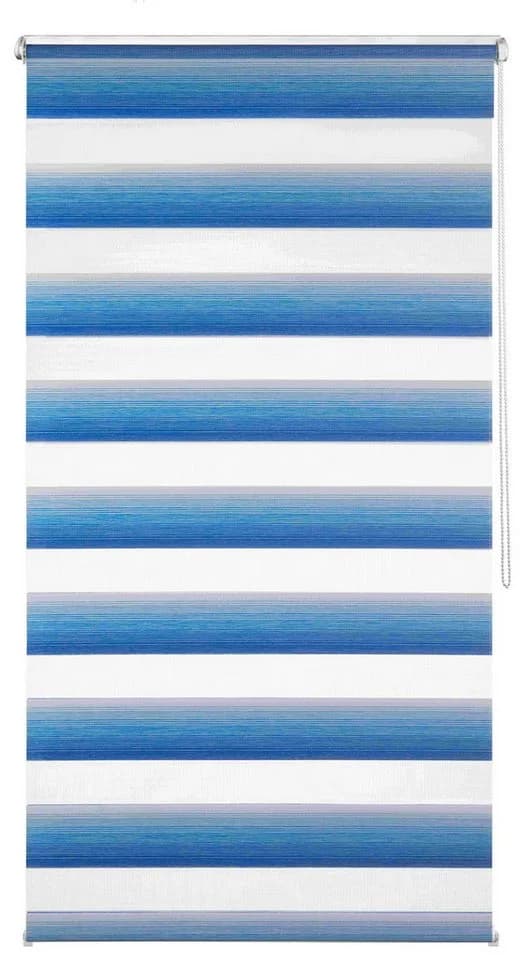 K-HOME Doppelrollo mit Farbverlauf Blau Weiß Klemmfix