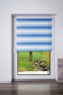 K-HOME Doppelrollo mit Farbverlauf Blau Weiß Klemmfix Bild 4
