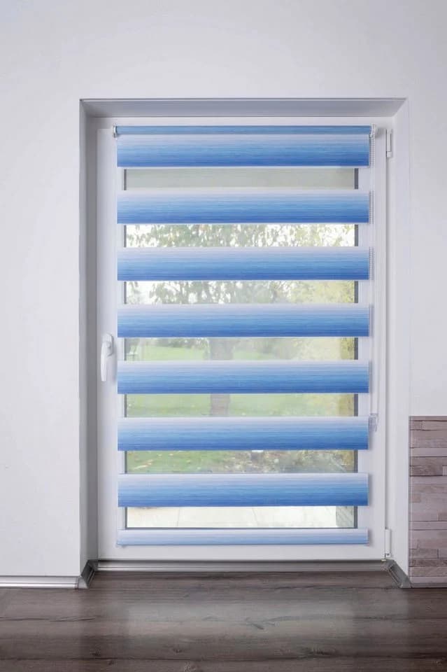 K-HOME Doppelrollo Blau Weiß Farbverlauf - Bild 2
