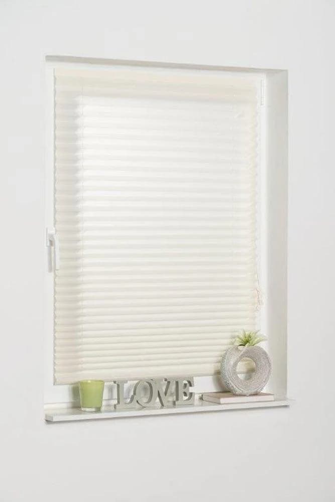 K-HOME Plissee COMO Creme 25x130cm Polyester Sichtschutz