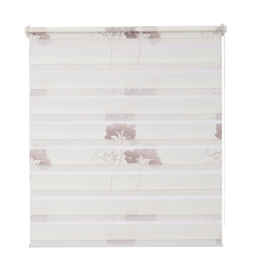 K-HOME Doppelrollo Delphi Taupe Polyester Klemmfix - Bild 2