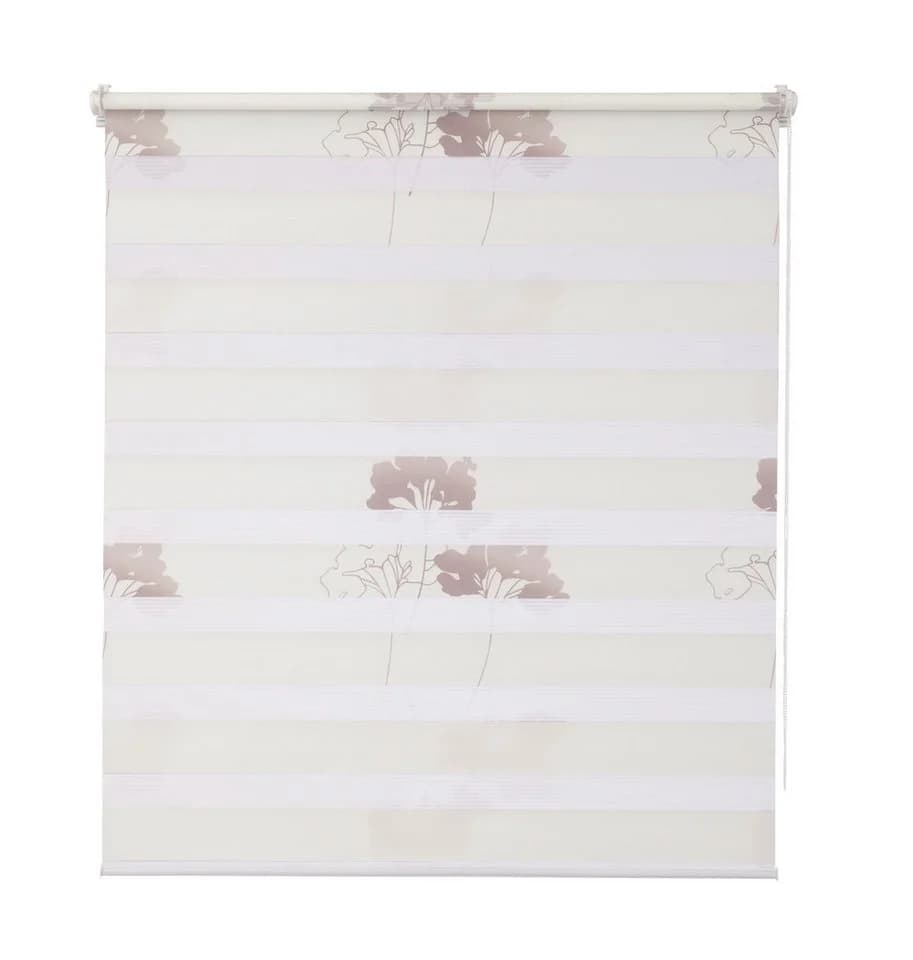 K-HOME Doppelrollo Delphi Taupe Polyester Klemmfix - Bild 3