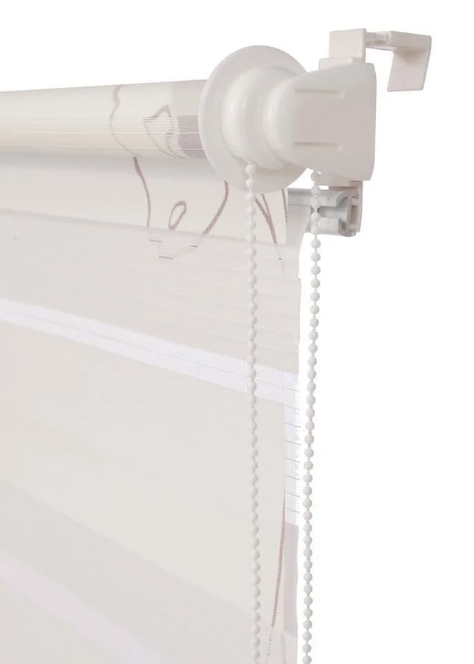 K-HOME Doppelrollo Delphi Taupe Polyester Klemmfix - Bild 4
