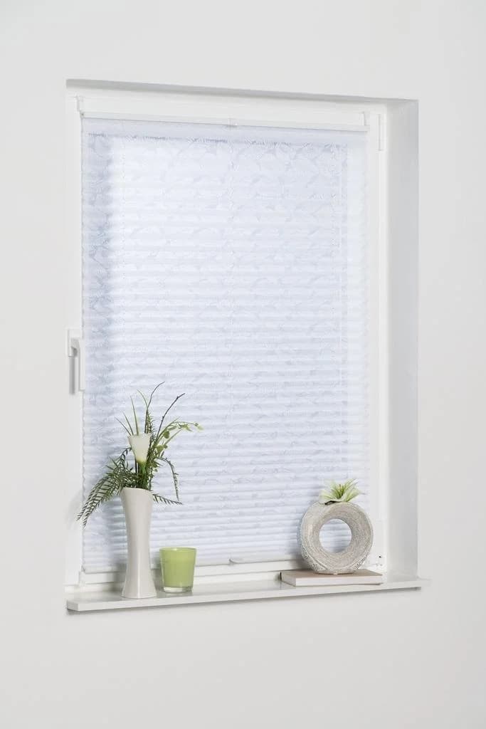 K-HOME Plissee Capri Weiß Polyester Ausbrennerstoff