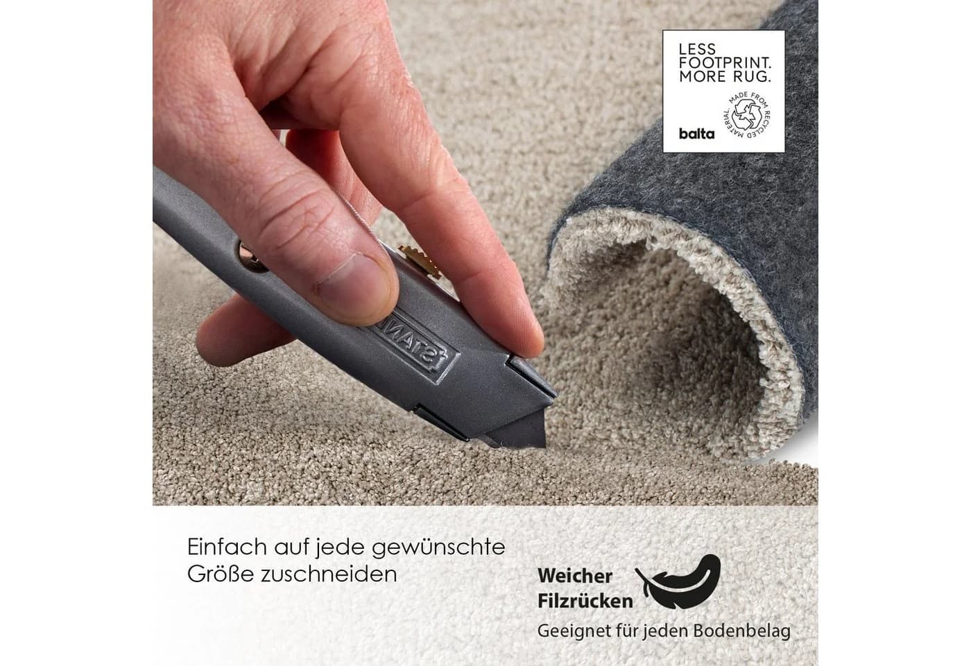 Rikmani Waschbarer Kurzflor-Teppich Beige - Bild 4