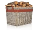 OAKAGE Kaminholzkorb Weidenkorb Grau mit schmutzabweisendem Futter Bild 2