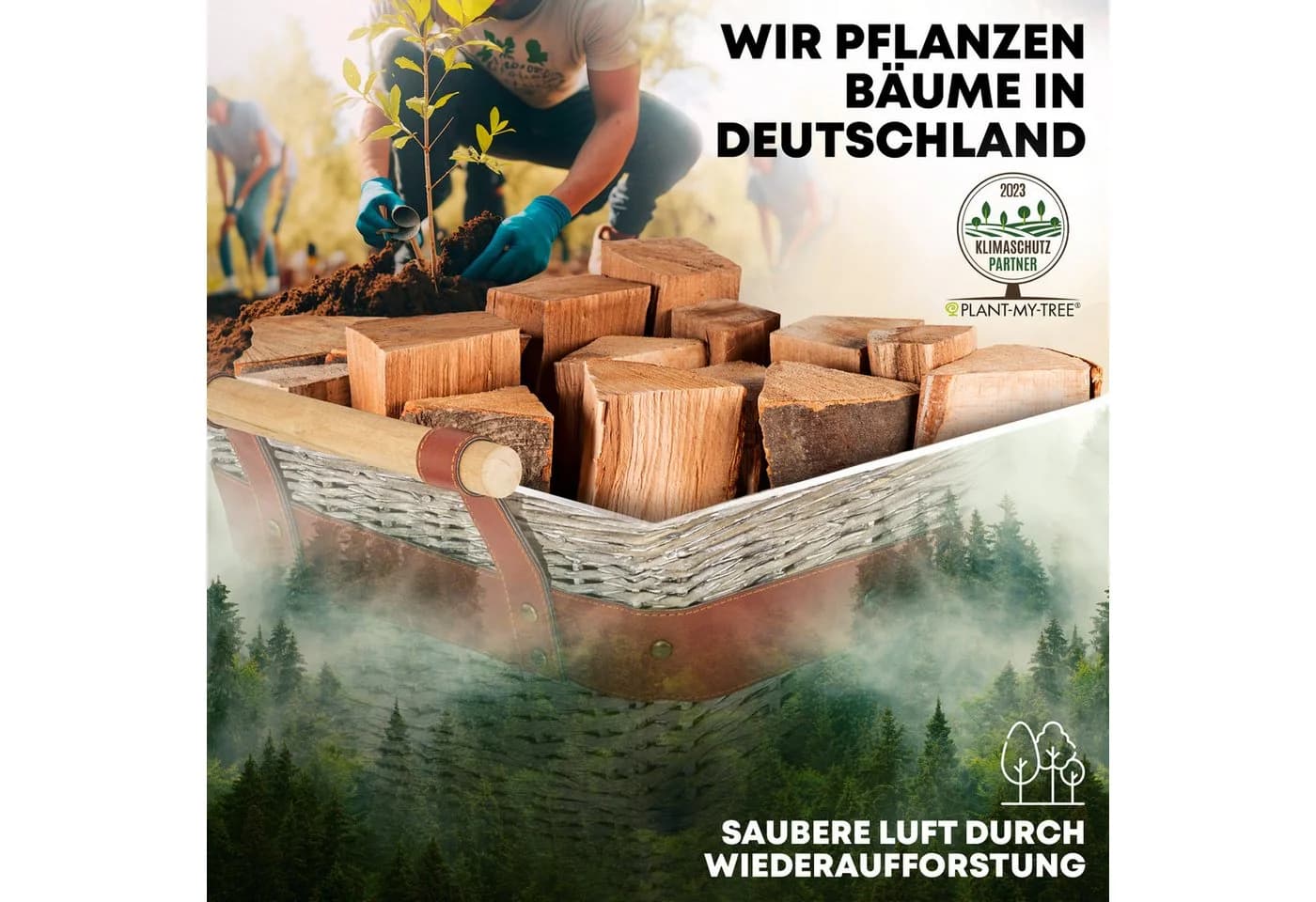 OAKAGE Kaminholzkorb Weidenkorb Grau mit schmutzabweisendem Futter - Bild 5