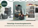 uandu home Vorratsdose Schwarz mit Griff und Luftlöchern Bild 1