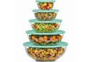uandu home 5er Glas-Salatschüssel Set mit Deckel BPA-frei Stapelbar Bild 2