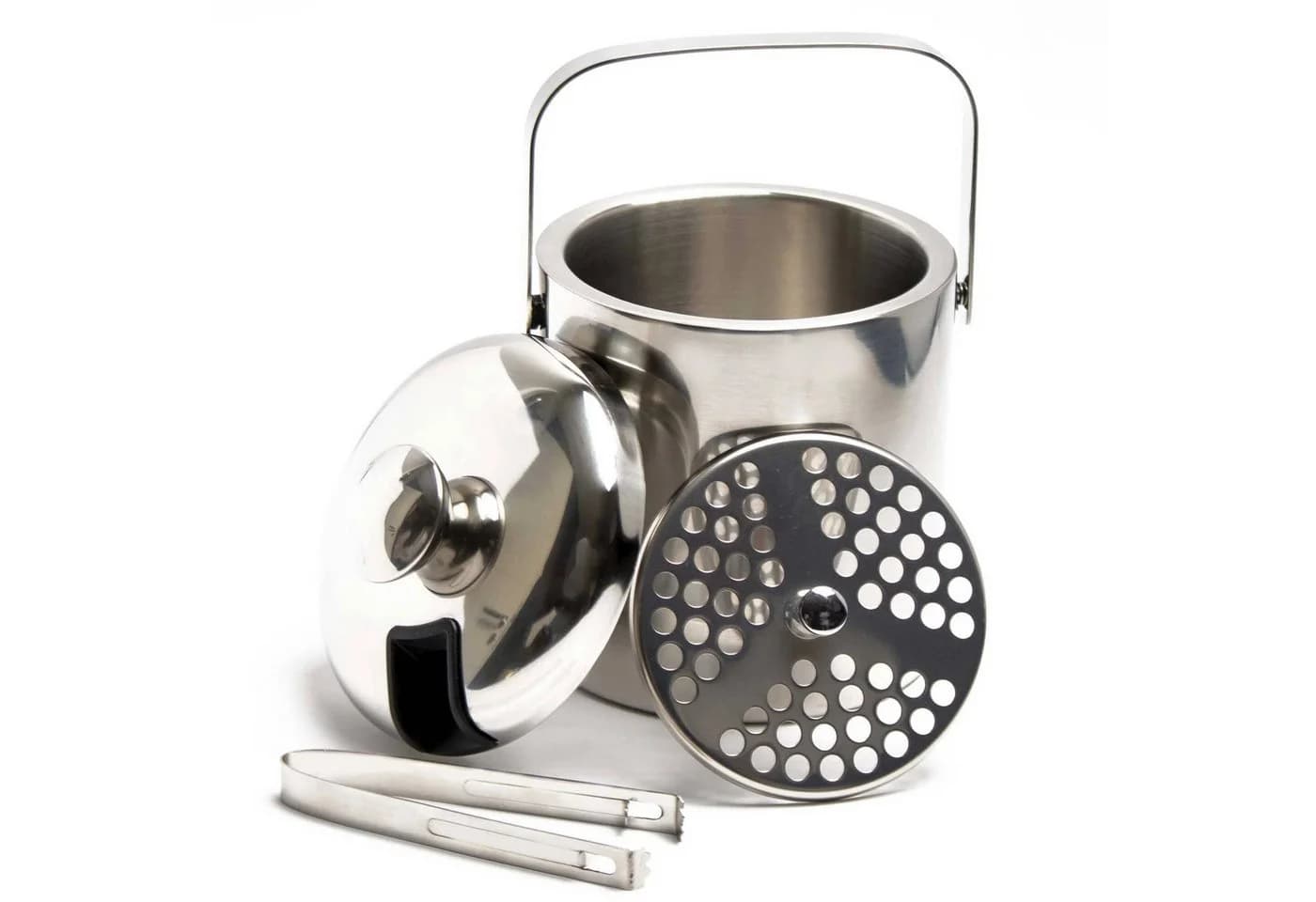 LACARI Eiseimer 1,3 Liter Edelstahl Silber mit Deckel - Bild 2